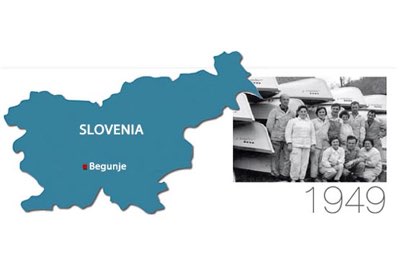 Nel 1949 a Begunje, suggestivo paesino montano, nasce la Elan Marine