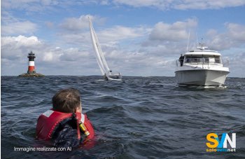 Solitario cade fuoribordo nel mar Baltico, salvato da un altra barca