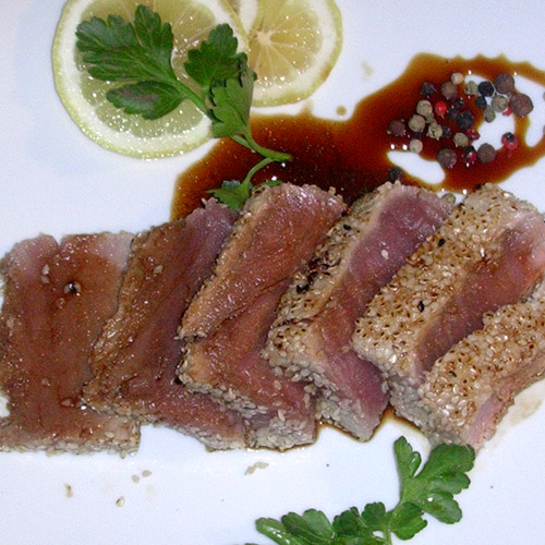 Roast beef di tonno fresco in salsa agrodolce