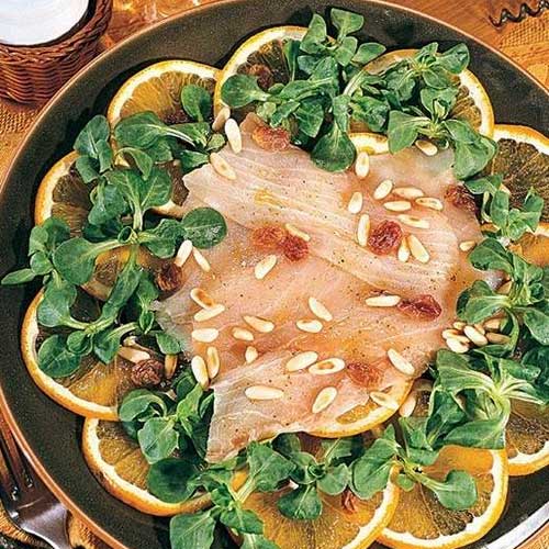 Carpaccio di pescespada all'arancia