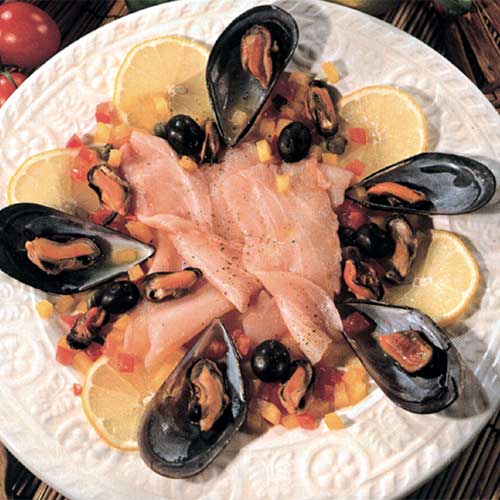 Carpaccio di tonno alle cozze