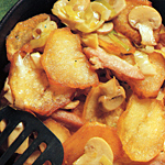 Patate saltate ai porri e champignon