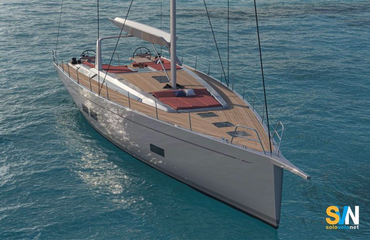 Il GRand Soleil 60 sarà declinato in entrambe le verisoni, Performance e Long Cruisr. Nel rendering la versione Long Cruiser