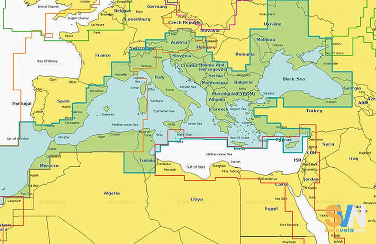 Carta nautica dall'applicazione Navionics