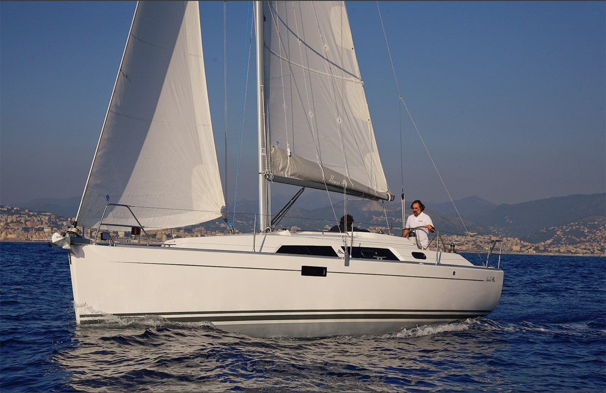 L'Hanse 320 in navigazione durante la prova di Solovela fatta nel 2005