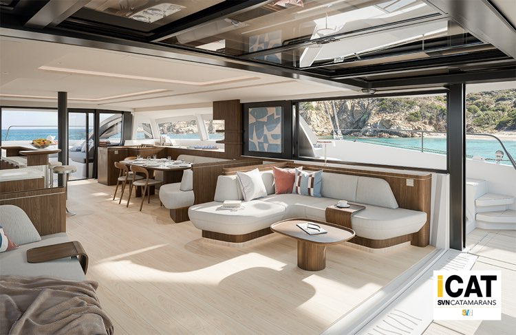 Bali 7: la dinette vista dal pozzetto di poppa