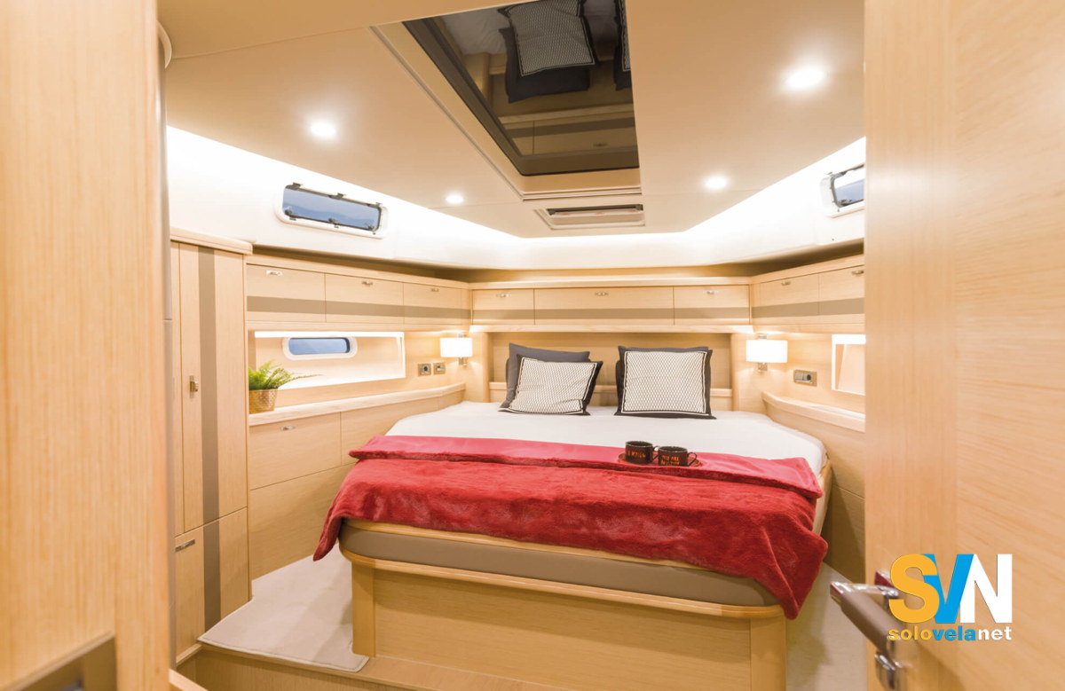 La cabina di prua del Moody 54 DS
