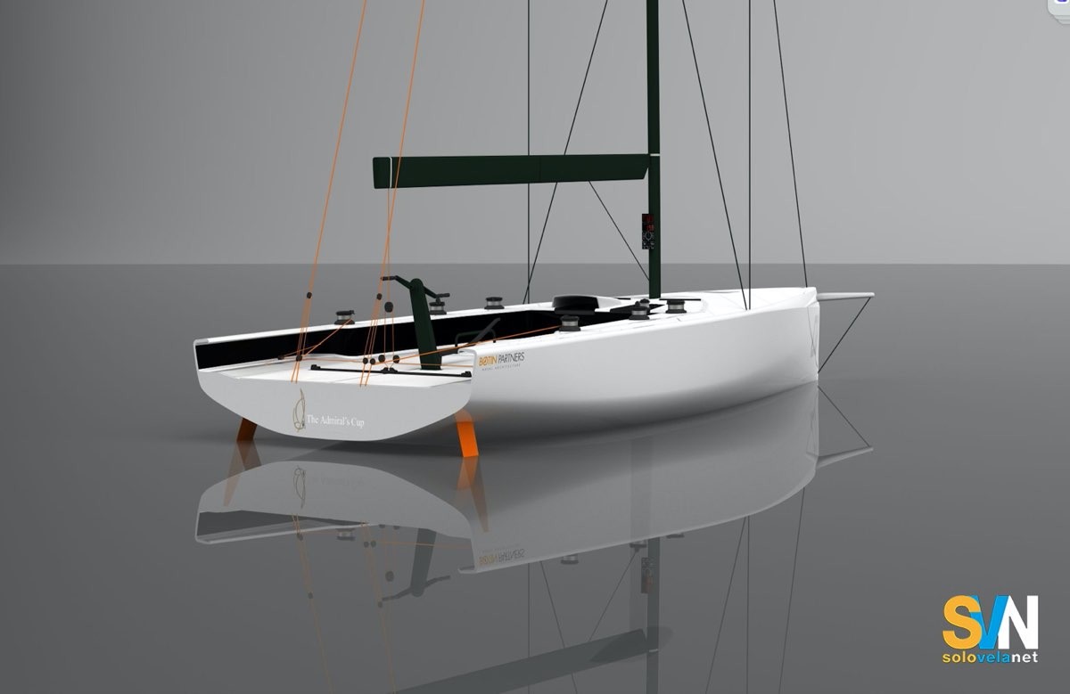 La poppa larga e aperta evidenzia un cockpit pensato per equipaggi numerosi e manovre rapide, elemento chiave nelle regate offshore e tra le boe.