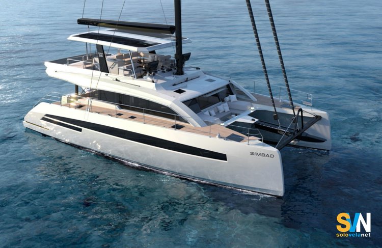 Il Simbad 55 che viene presentato in anteprima mondiale al Multihull Boat Show della Grand Motte in francia