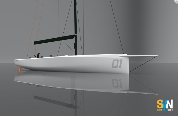 Vista laterale della Botin Cup 41: linee tese, prua verticale e bompresso pronunciato raccontano una barca progettata senza compromessi per il regolamento IRC.