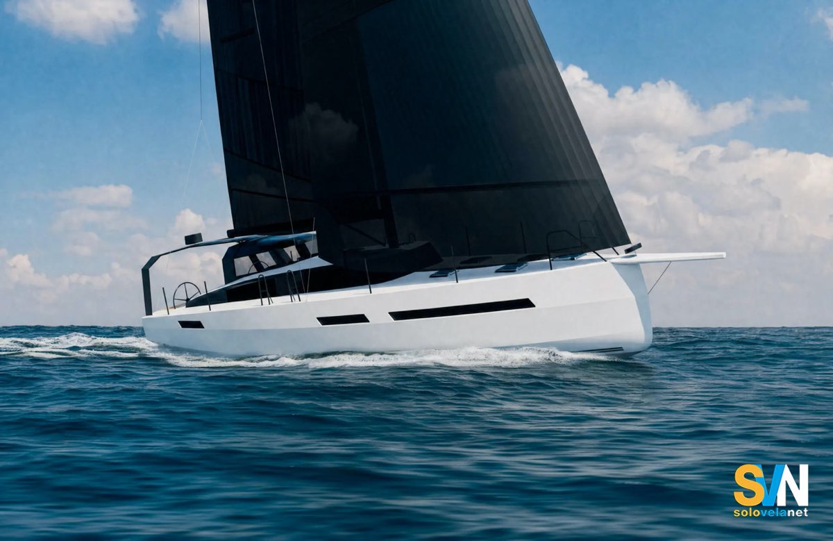 Il nuovo JPK 48 FC in un rendering della barca in navigazione