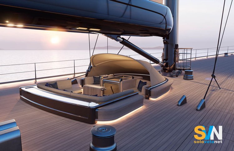 Il pozzetto di progetto Zerro, lo yacht di 69 metri a emissioni zero
