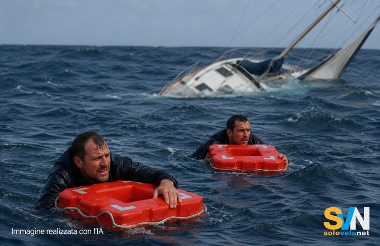 Una barca a vela affonda, i due uomini a bordo andranno alla deriva per due giorni prima di essere salvati