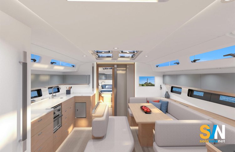 Hanse 461, il rendering della dinette