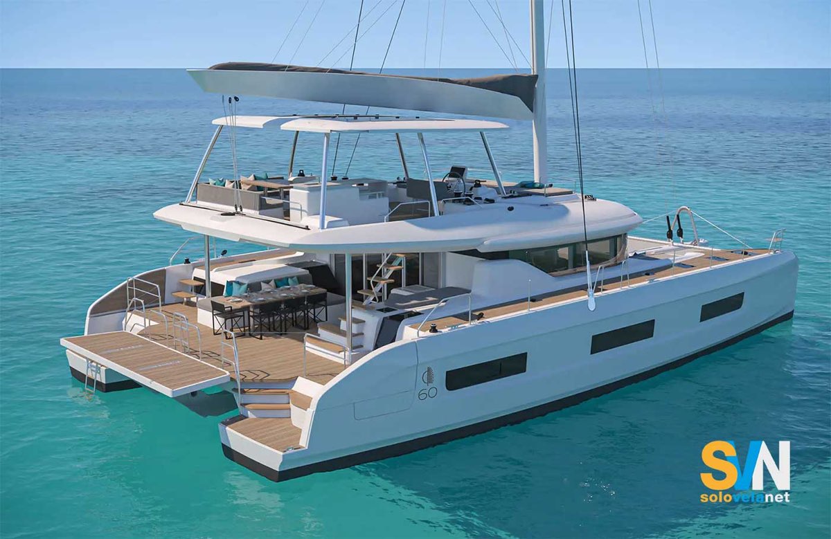 Lagoon 60, il rendering del catamarano visto di profilo