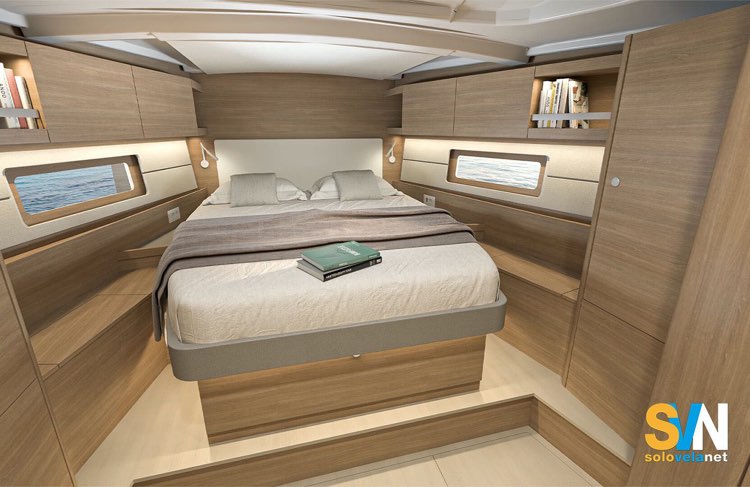 La cabina di prua dell'Oceanis 46.1