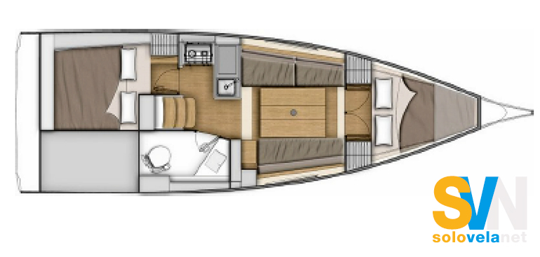 Oceanis 30.1, la planimetria