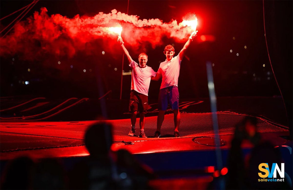 Tom Laperche e Franck Cammas a bordo di SVR hanno vinto la Transat Café L’Or 2025 in classe Ultim