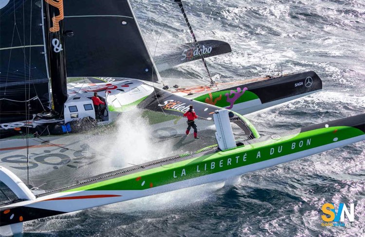 Sodebo Ultim 3 con Thomas Coville e Benjamin Schwartz e’ secondo con 4 ore di ritardo su SVR