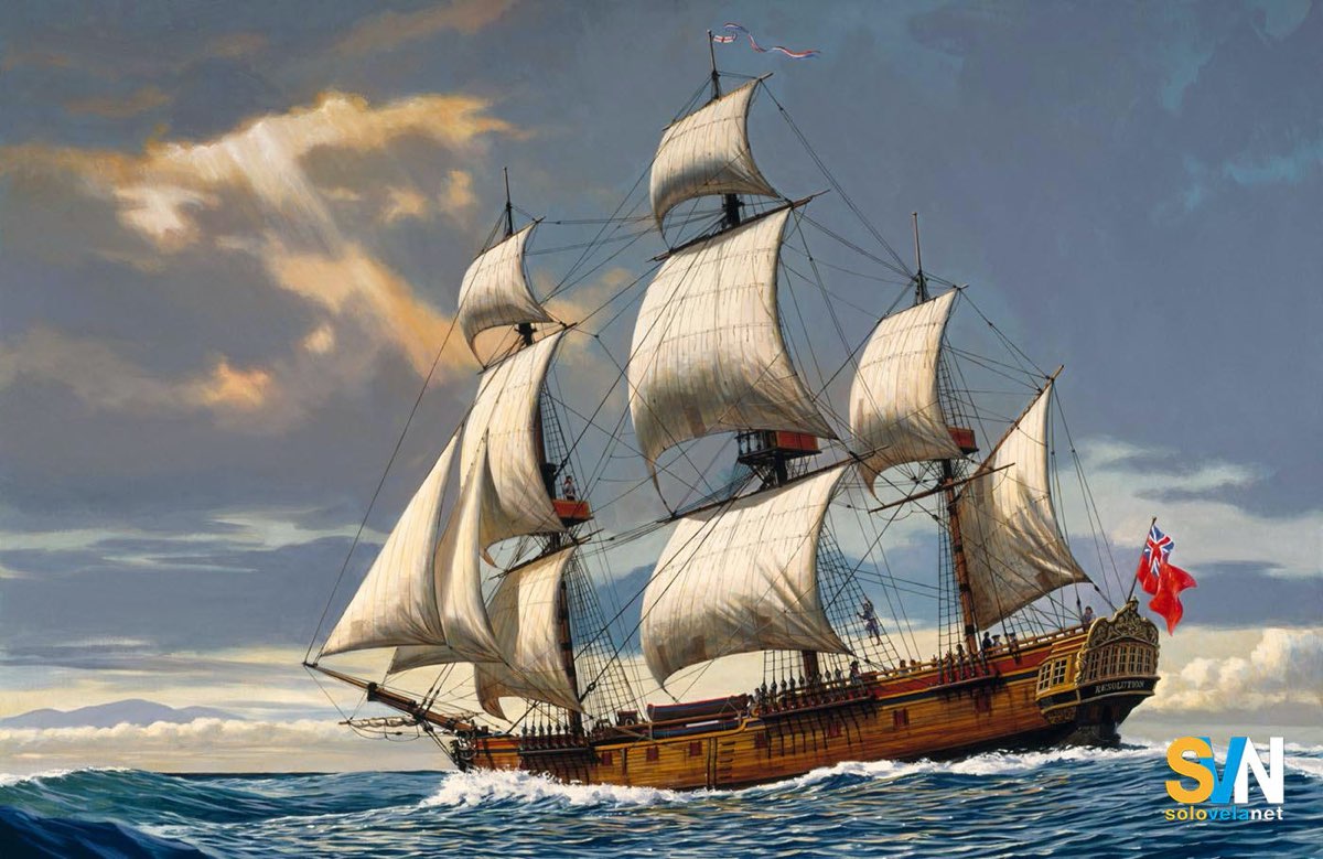 L'HMS Resolution, la nave che Cook usò per il suo secondo viaggio