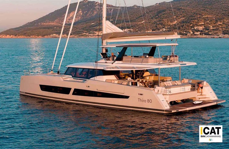 Thira 80, il Supercat per eccellenza, questa barca insieme all'Eight2 della Lagoon rappresenta la vera alternativa al Maxiyacht o al Superyacht 