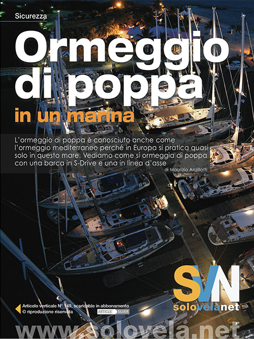 Ormeggio di poppa in un marina