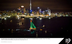 L'arrivo di Groupama Sailing Team a Auckland nell'edizione 2011-12