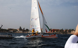 Biondina Nera, durante la partenza di Dakar