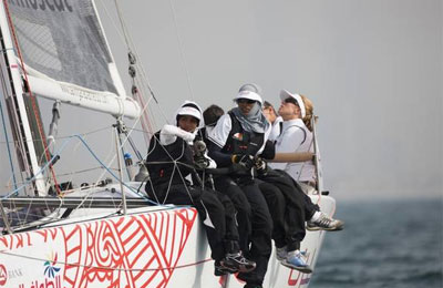 Alcune veliste dell'Oman in allenamento