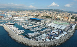 L'area espositiva del Nautico di Genova