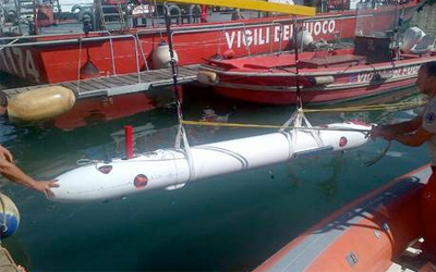 Il robot archologico al momento del varo