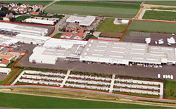 Una vista aerea del cantiere Bavaria a Giebelstadt