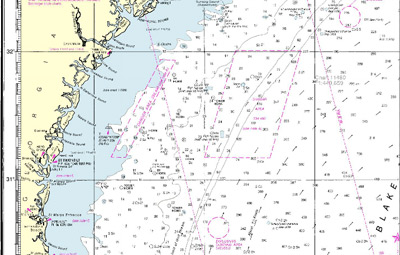 Porzione di carta nautica NOAA