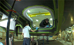 La barca di Jim Clark in costruzione