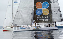 Comiris, il Class 40 di Bouchard-Krauss, durante le fasi di partenza