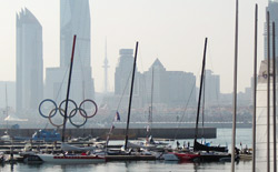 La baia di Qingdao, sede di questa seconda tappa dell'Extreme Sailing Series