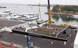 Il trimarano di Oracle dopo le ultime modifiche