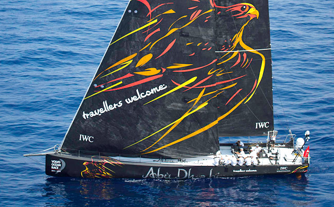Il Vor 70 dell'Abu Dhabi Racing Team naviga al largo di Portofino