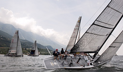 RC 44 in regata a Malcesine, durante l'ultimo evento del circuito