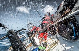 Chris Nickolson drives Vestas Wind during two sail recach testing