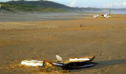 Frammenti di Shockwave sulla spiaggia di Wollogong