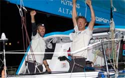 Jean-Pierre Dick e Jérémie Beyout, i primi a tagliare il traguardo