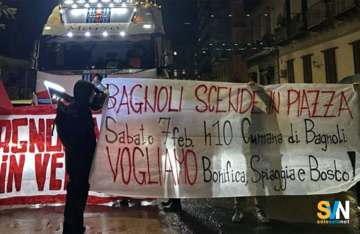I manifestanti bloccano la strada a i TIR diretti al cantiere della Coppa America