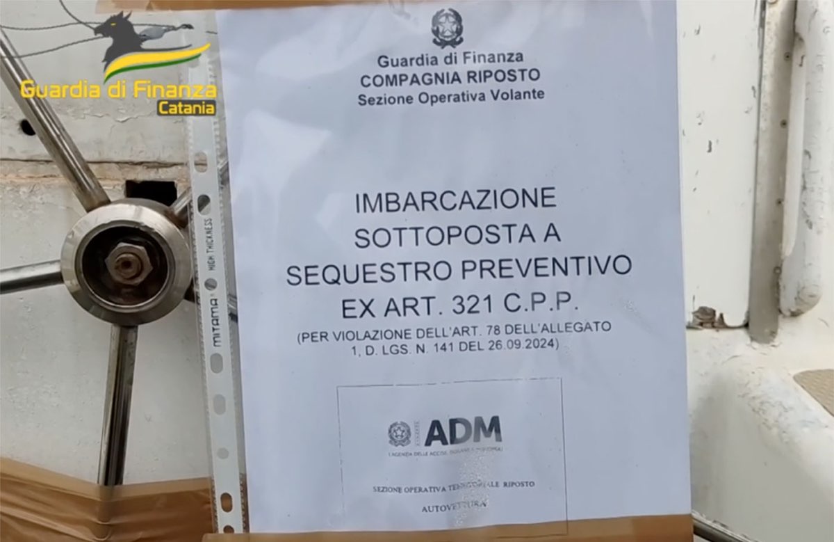 Sequestrate due barche a vela di 16 metri a Catania: superato il limite di permanenza in UE