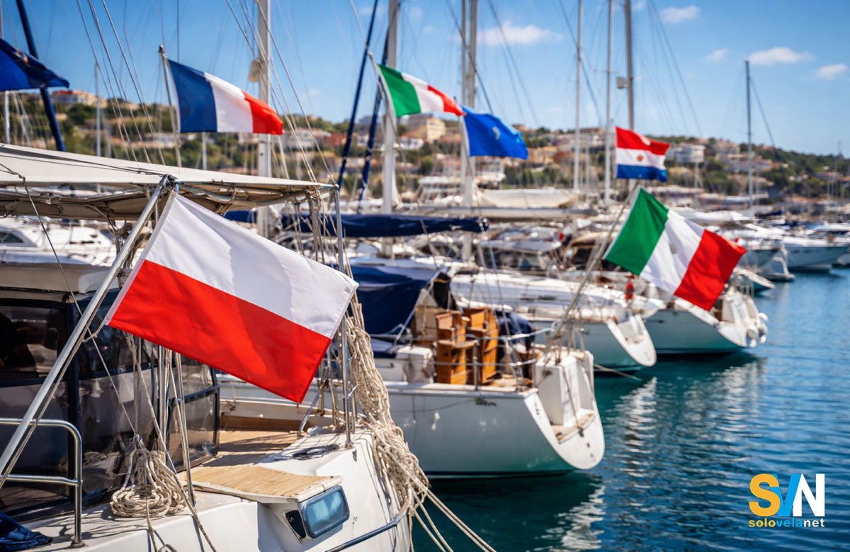 Barche a vela con bandiere europee