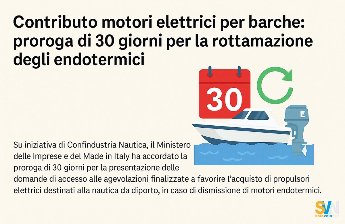 Motori elettrici barche: proroga contributo con rottamazione endotermici
