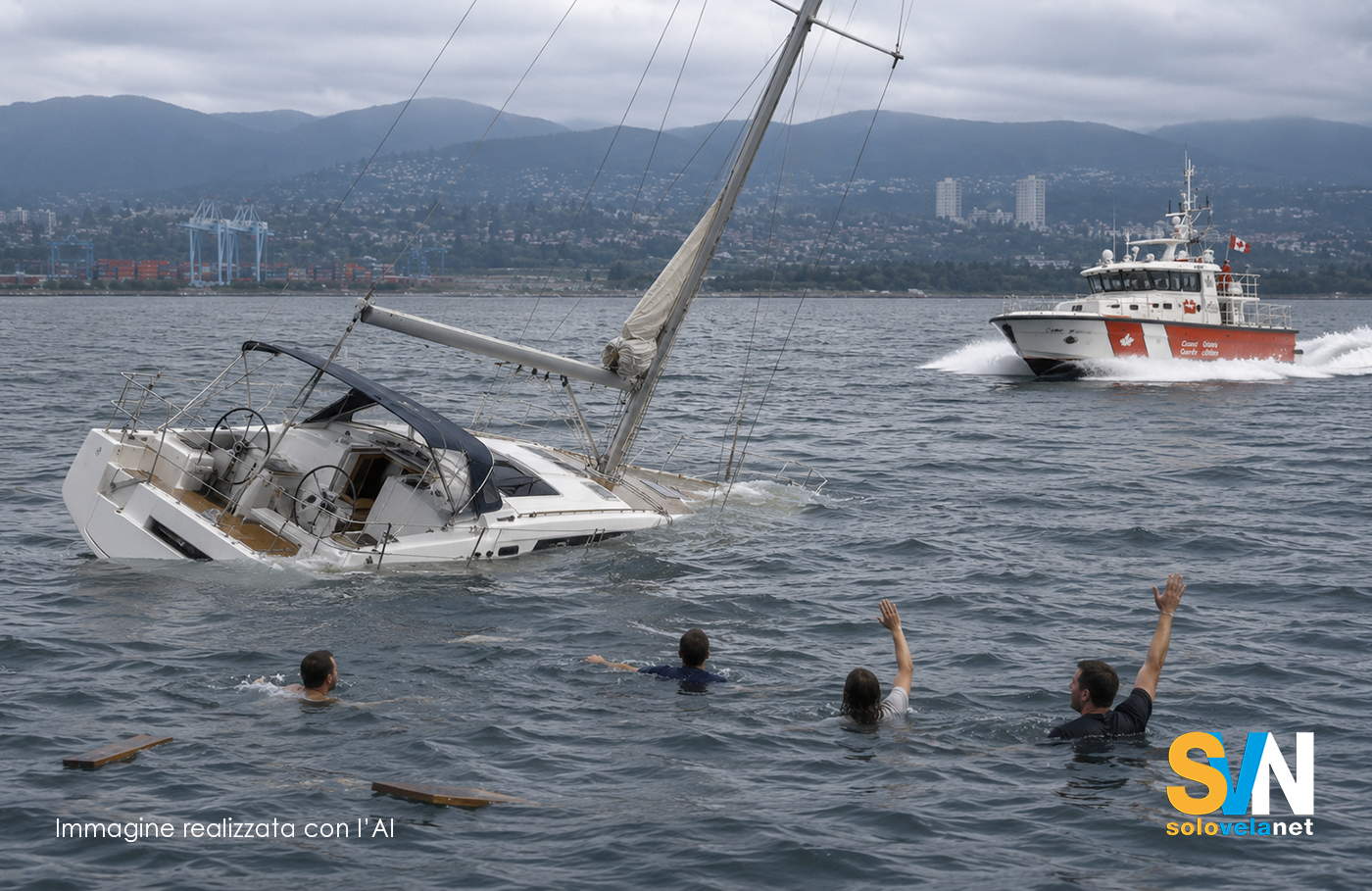 Nelle acque di Roberts Bank in Canada, una barca a vela con dieci persone a bordo è affondata improvvisamente. Ci sono 6 morti e 4 sopravvissuti