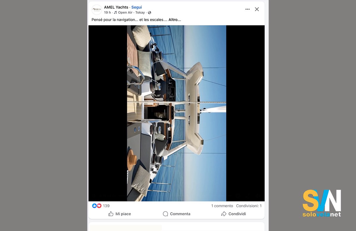 Il post del cantiere Amel su Facebook dove si sono usate fotografie orizzontali che i social riportano in verticale