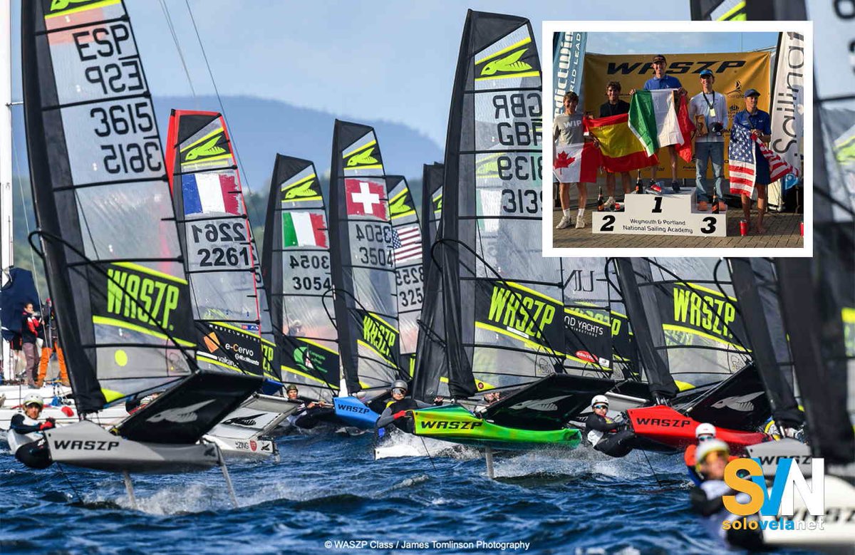 La spettacolare flotta WASZP in regata e il podio con il genovese Federico Bergamasco, nuovo campione del mondo overall e Under 21.