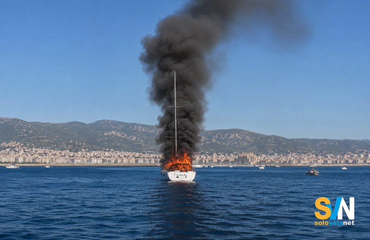 Dufour 530 Smart Electric prende fuoco e affonda a Palma: incendio partito dalle batterie al litio
